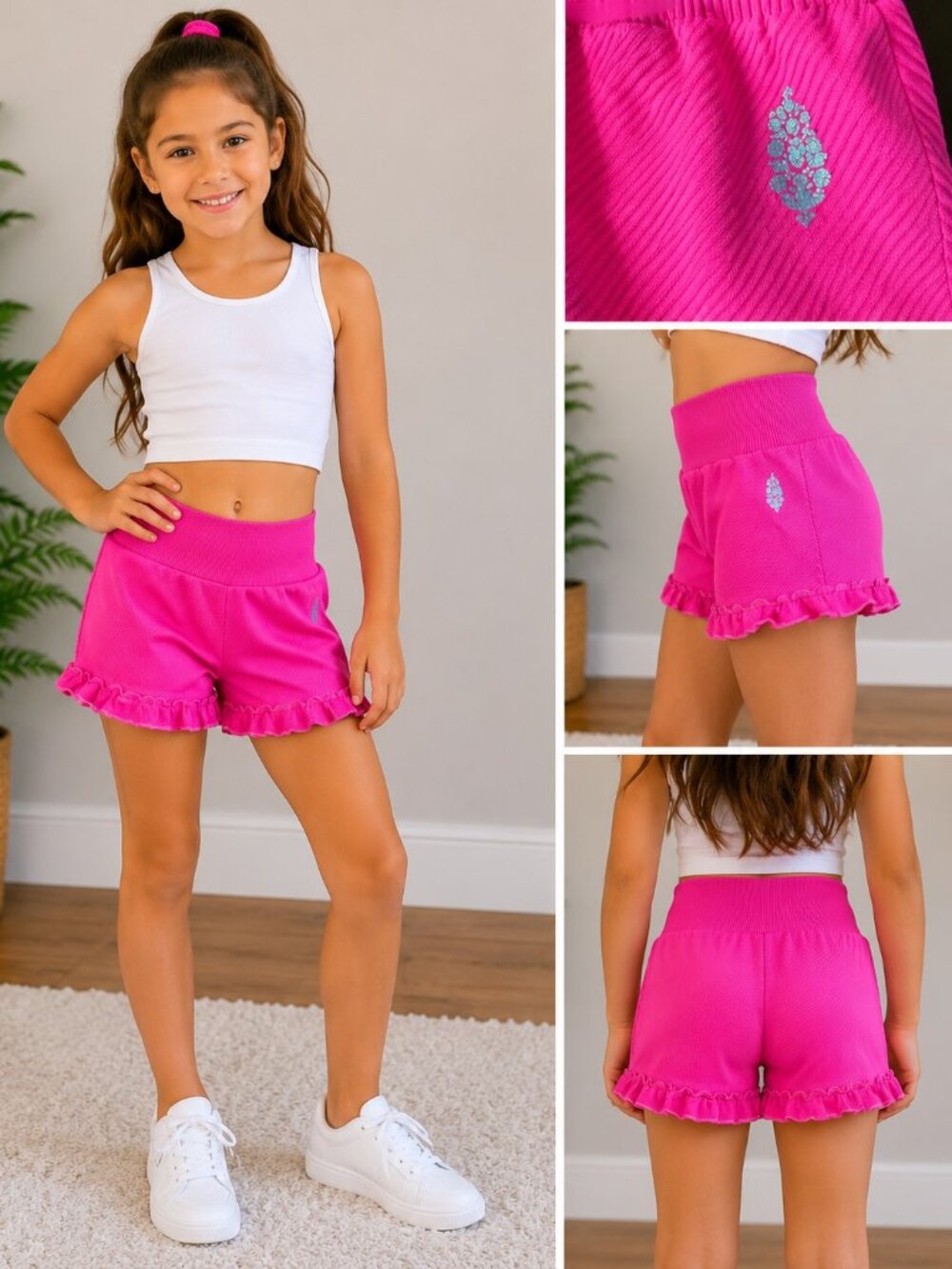 Free Movement Pink Ruffle Shorts for Girls - NWOT's